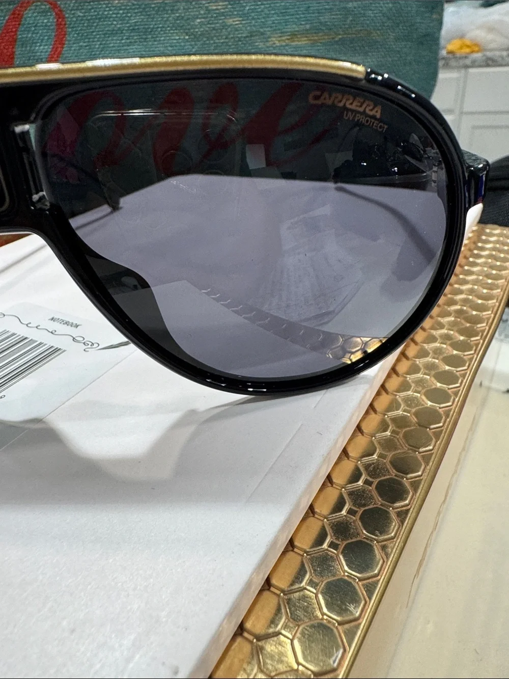 Carrera Champion Black Designer Sunglasses Black Lenses Aviator Special Edition
